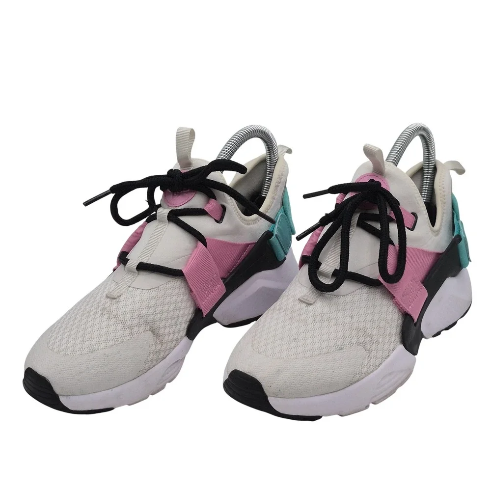 Nike Air Huarache City Low‎ Shoes Womens Size 6 White Pink Teal Black AH6804-014